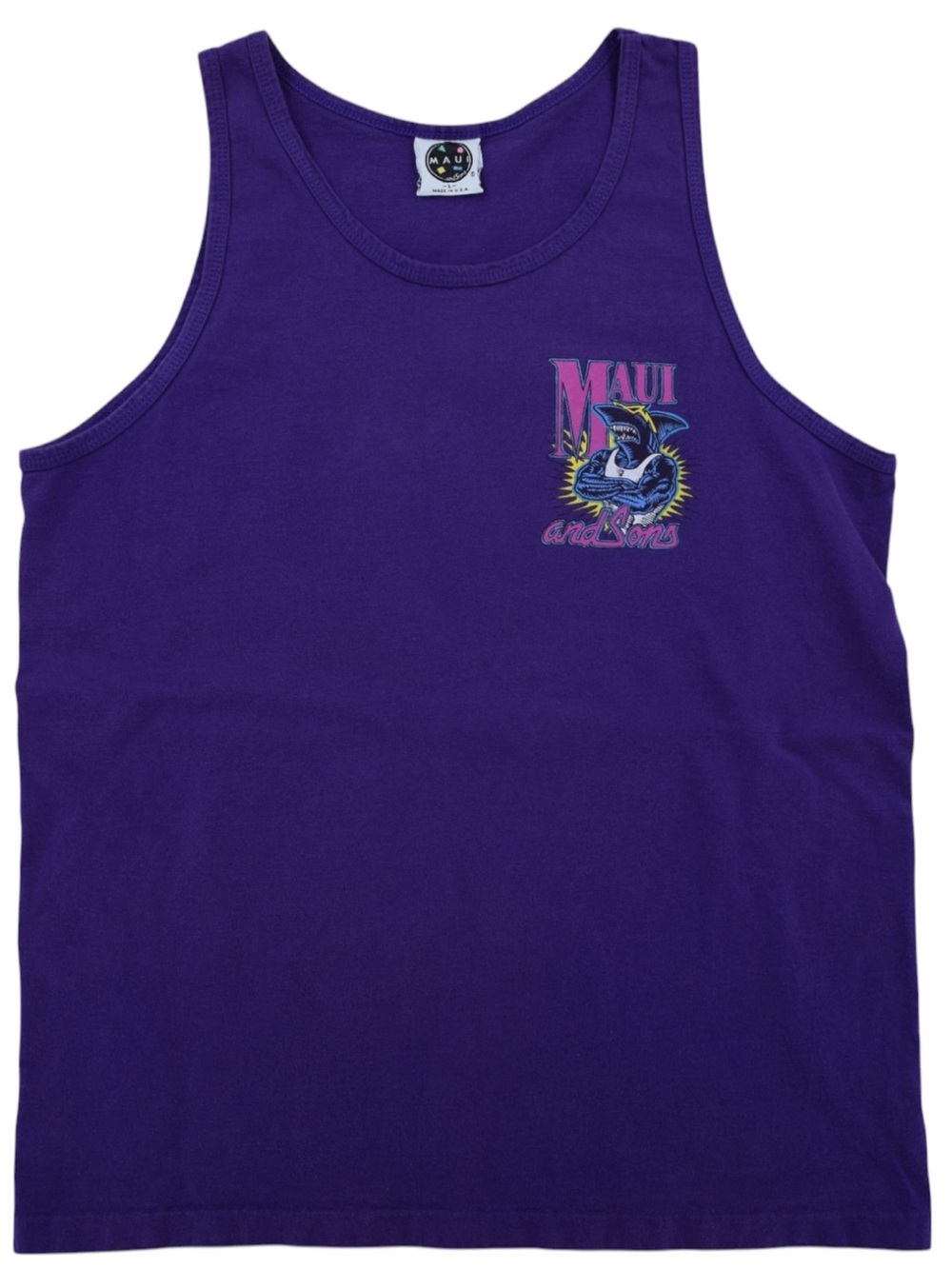 Vintage Maui and Sons Purple Sleeveless Tank Top
